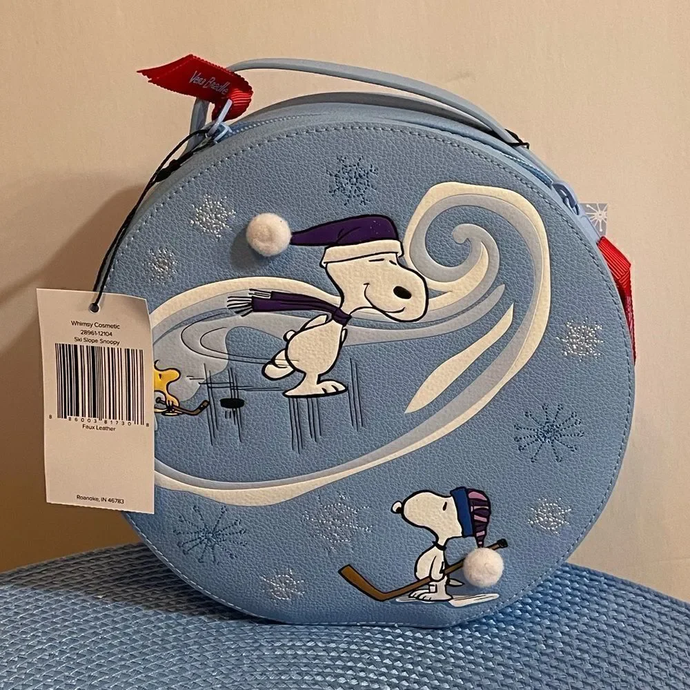 Vera Bradley Peanuts Collection Ski Slope Snoopy Whimsy Cosmetics Bag NWT